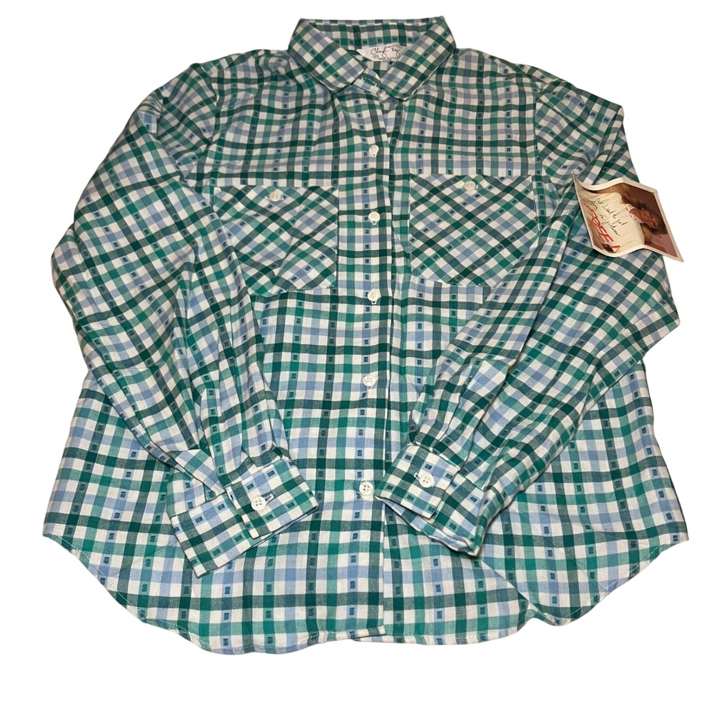 1980s Deadstock NWT Vintage Cheryl Tiegs Button-Down Shirt Size 10 Sears USA